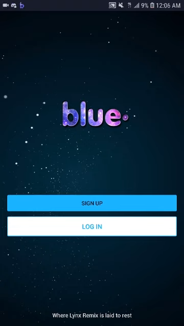 Blue Kik APK Login page screen shot 