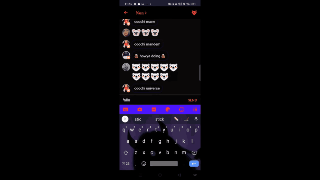 Screenshot with emoji 